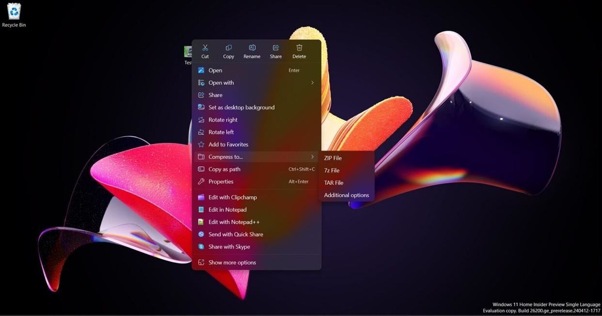 原生解压性能提升5~10%! Win11 27818 预览版文件管理器实测