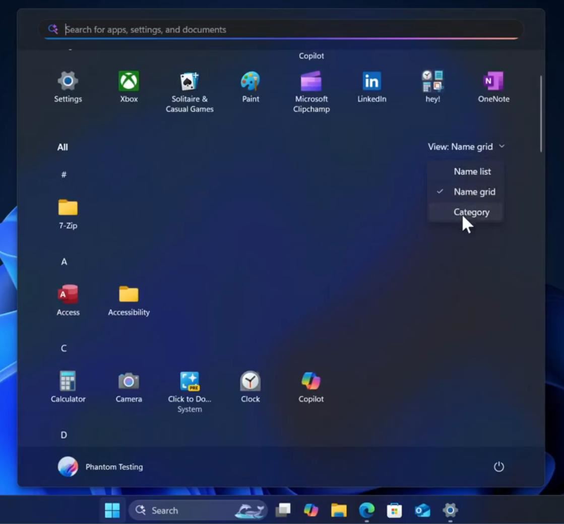 可在一页显示固定图标和所有应用! Win11开始菜单重大更新曝光