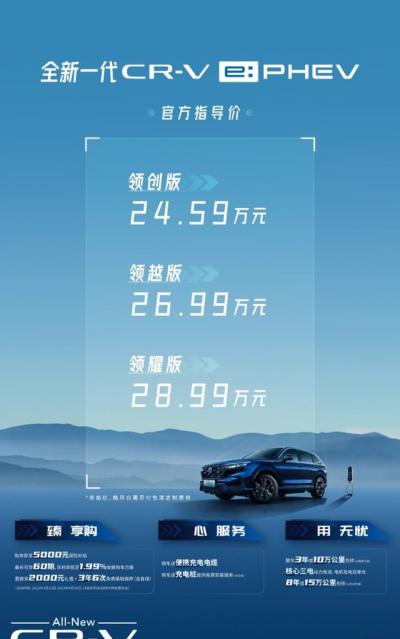 东风本田新一代CR-V e:PHEV上市售价及图片